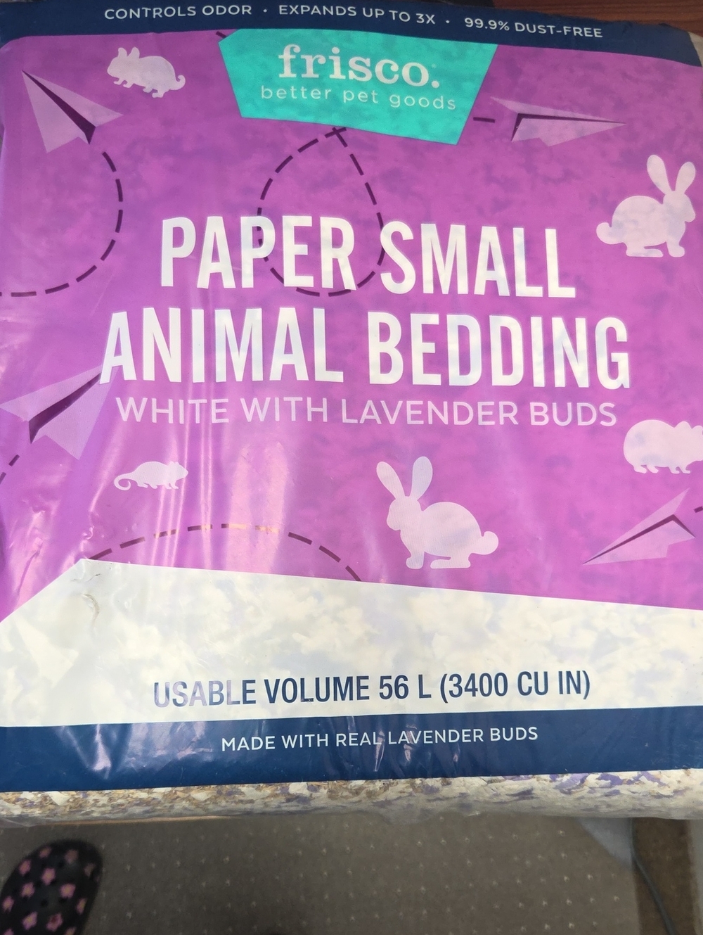 Frisco Paper‎ Small Animal Bedding — White with Lavender Buds